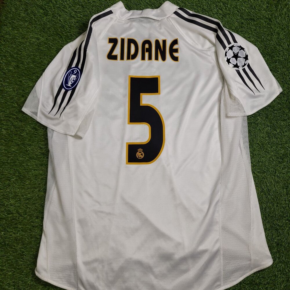 Zidane Real Madrid PLAYER ISSUE UEFA 2004 2005 Soccer Jersey Shirt L SKU# 367843
